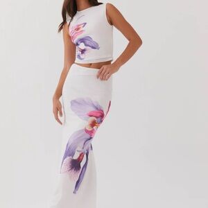 Peppermayo Orchid Print Skirt Set